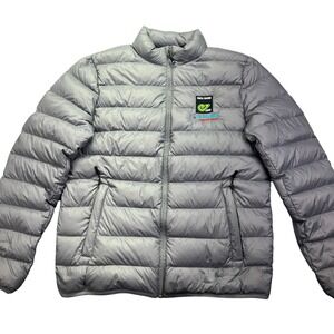 32 Degrees Heat Packable‎ Puffer Jacket Lightweight Down Filled Gray M